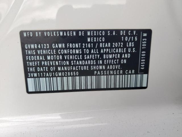 2016 VOLKSWAGEN GOLF S 3VW117AU1GM028650