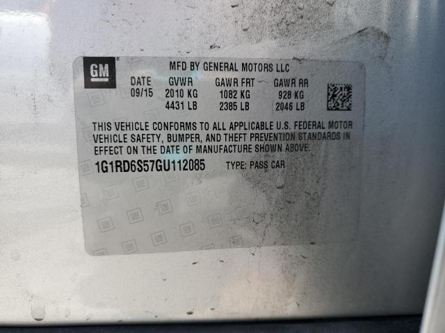 2016 CHEVROLET VOLT LTZ 1G1RD6S57GU112085
