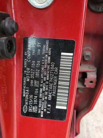 2017 HYUNDAI ACCENT SE KMHCT4AE7HU271840