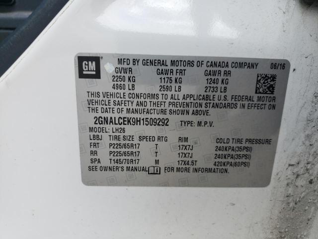 2017 CHEVROLET EQUINOX LT - 2GNALCEK9H1509292