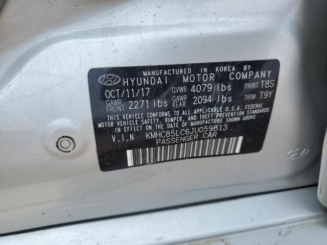 2018 HYUNDAI IONIQ LIMI - KMHC85LC6JU059813