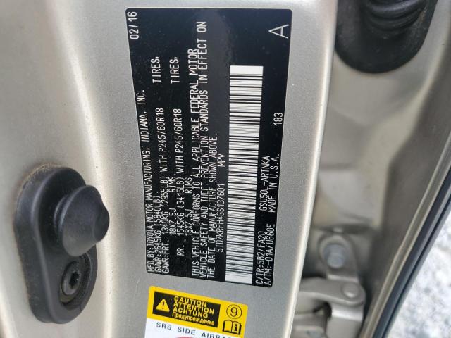2016 TOYOTA HIGHLANDER - 5TDZKRFH4GS137601