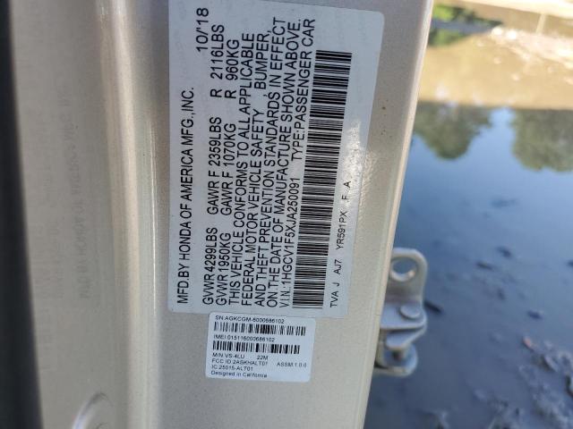 2018 HONDA ACCORD EXL 1HGCV1F5XJA250091