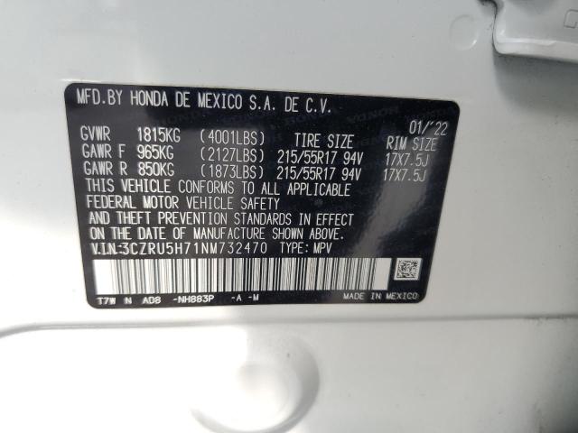 2022 HONDA HR-V EXL 3CZRU5H71NM732470