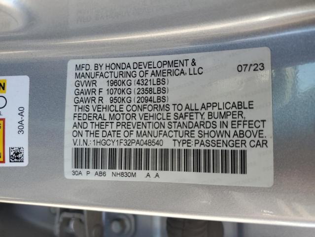 2023 HONDA ACCORD EX 1HGCY1F32PA048540