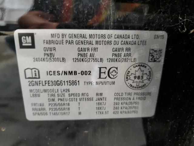 2016 CHEVROLET EQUINOX LT 2GNFLFE30G6115861