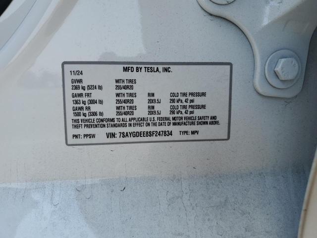 2025 TESLA MODEL Y 7SAYGDEE8SF247834
