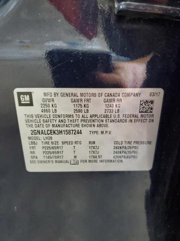 2017 CHEVROLET EQUINOX LT 2GNALCEK3H1587244