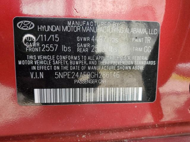 2016 HYUNDAI SONATA SE 5NPE24AF9GH286146