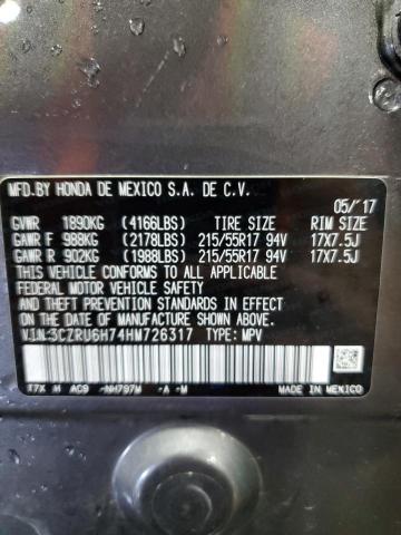 2017 HONDA HR-V EXL - 3CZRU6H74HM726317