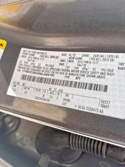2022 FORD BRONCO BAS 1FMDE5BH9NLA86185