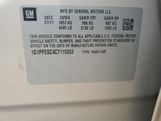 2012 CHEVROLET CRUZE LT - 1G1PF5SC4C7119353