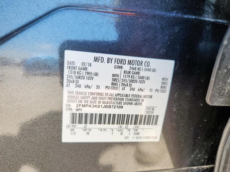 2018 FORD EDGE TITAN 2FMPK3K81JBB72109