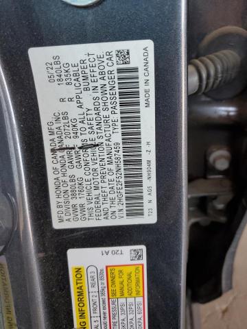 2022 HONDA CIVIC LX 2HGFE2F52NH587459