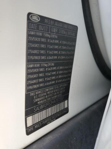 2017 LAND ROVER RANGE ROVE SALWR2FE2HA151337