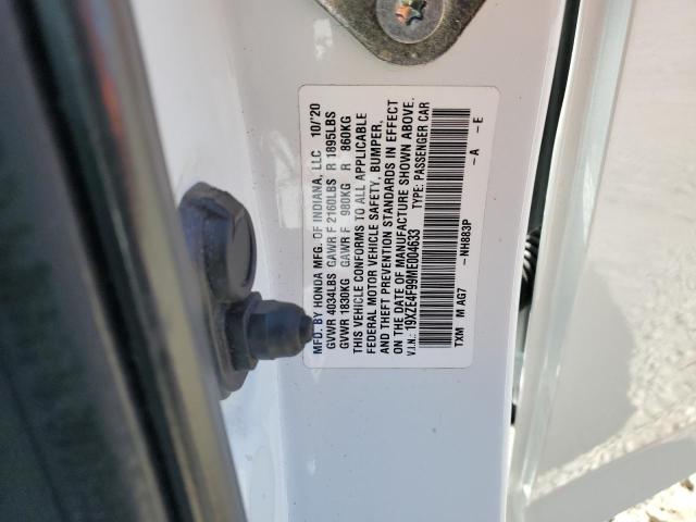 2021 HONDA INSIGHT TO 19XZE4F99ME004633