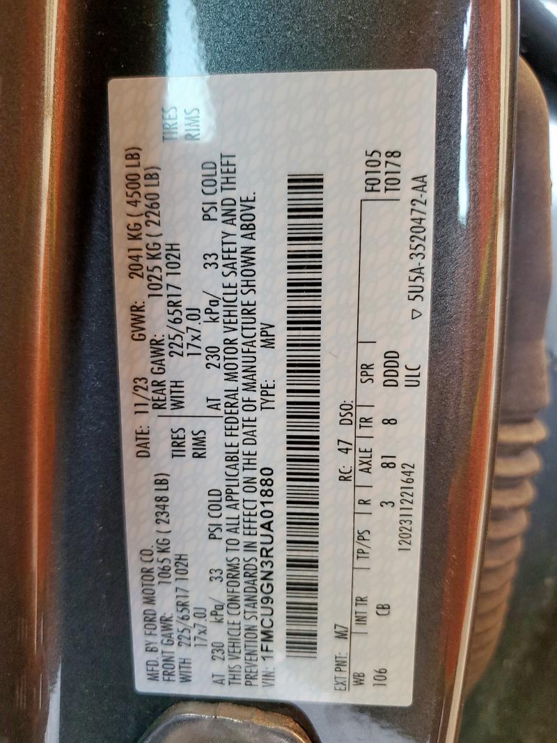 2024 FORD ESCAPE ACTIVE - 1FMCU9GN3RUA01880