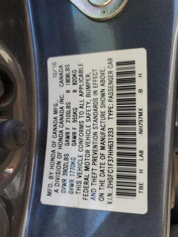 2017 HONDA CIVIC EX 2HGFC1F37HH631233