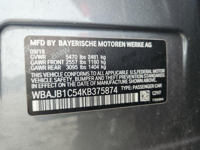 2019 BMW 530XE WBAJB1C54KB375874