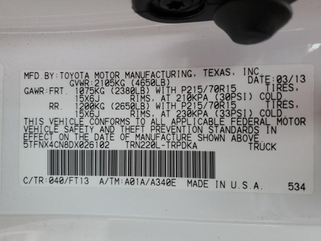 2013 TOYOTA TACOMA - 5TFNX4CN8DX026102