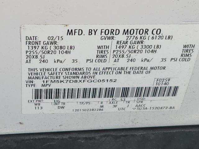 2015 FORD EXPLORER 1FM5K7D8XFGC05152