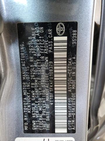 2015 TOYOTA CAMRY LE 4T1BF1FK4FU108379