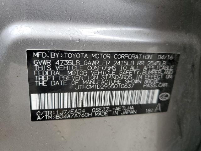 2016 LEXUS IS 300 JTHCM1D29G5010637