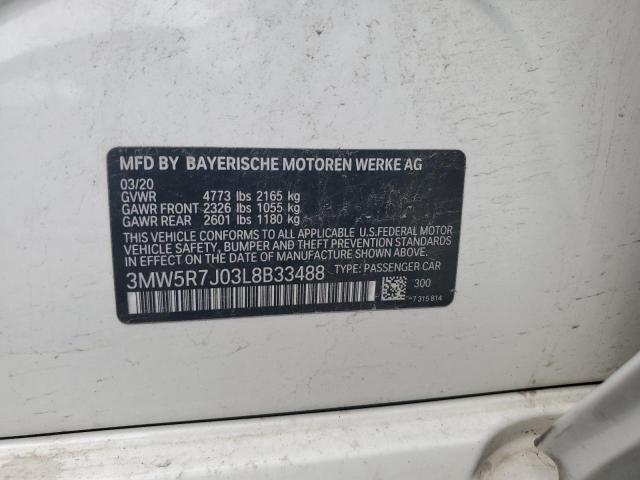 2020 BMW 330XI 3MW5R7J03L8B33488