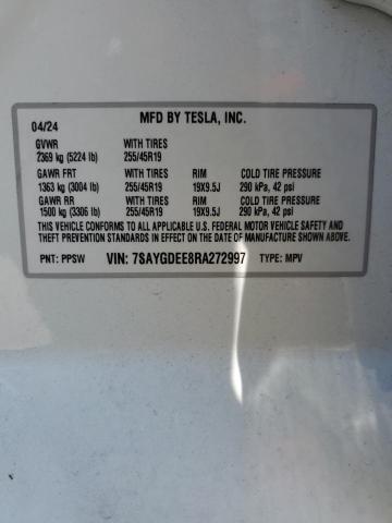 2024 TESLA MODEL Y 7SAYGDEE8RA272997