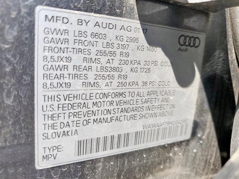 2017 AUDI Q7 PREMIUM WA1AAAF76HD042960