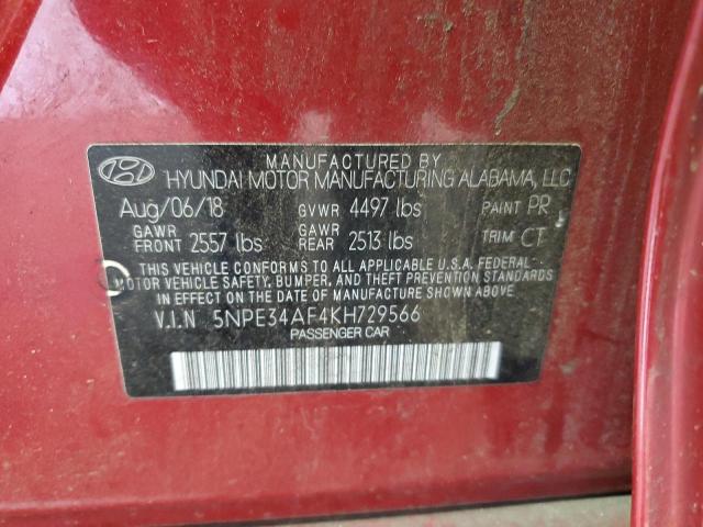 2019 HYUNDAI SONATA LIM 5NPE34AF4KH729566