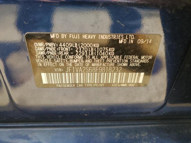 2015 SUBARU WRX STI LI JF1VA2S68F9818232