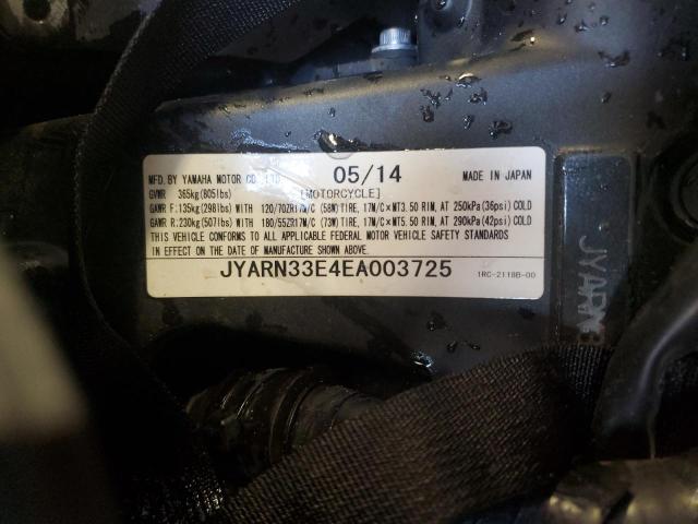 2014 YAMAHA FZ09 JYARN33E4EA003725