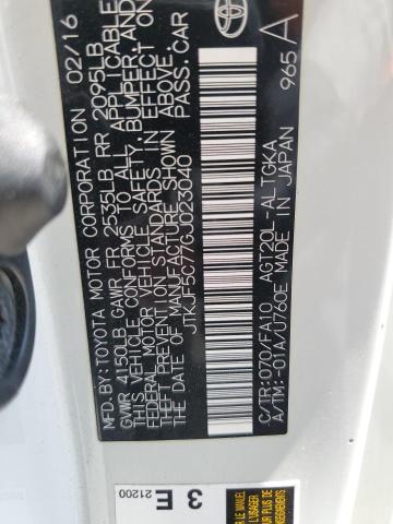 2016 TOYOTA SCION TC - JTKJF5C77GJ023040