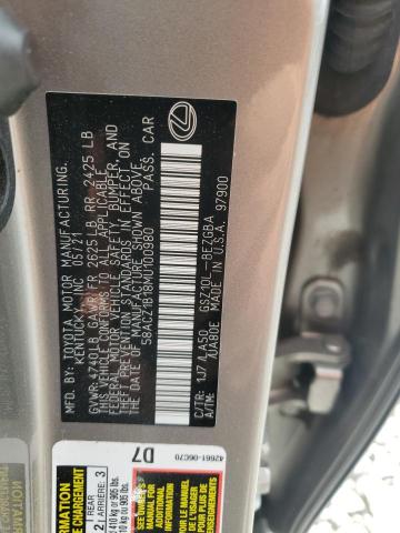 2021 LEXUS ES 350 BAS 58ACZ1B18MU100980