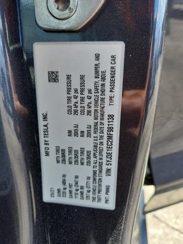 2021 TESLA MODEL 3 5YJ3E1EC2MF981138
