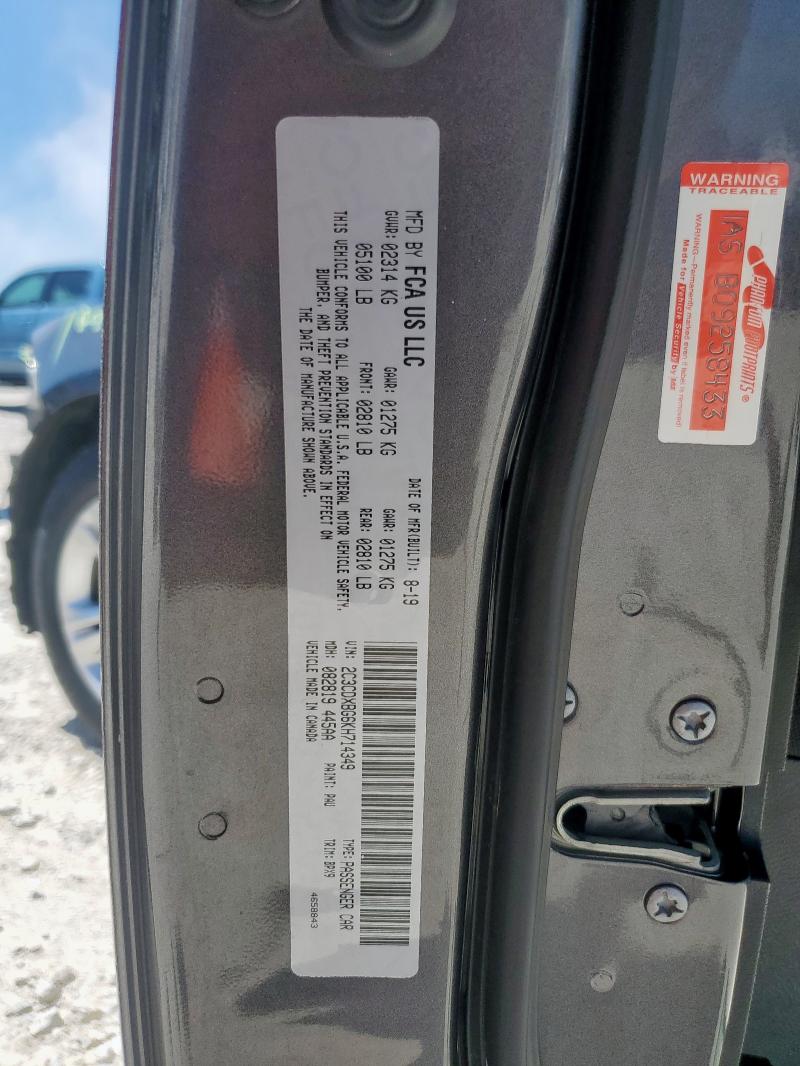 2019 DODGE CHARGER SX 2C3CDXBG6KH714349