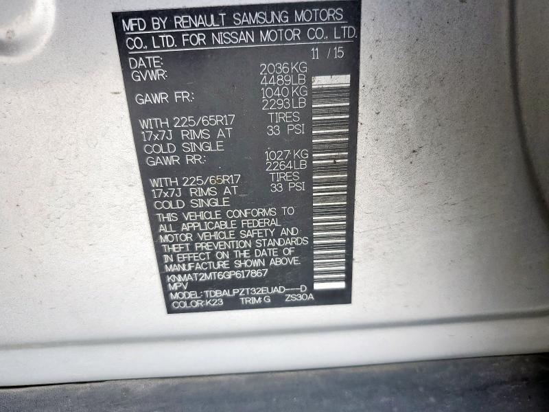 2016 NISSAN ROGUE S - KNMAT2MT6GP617867