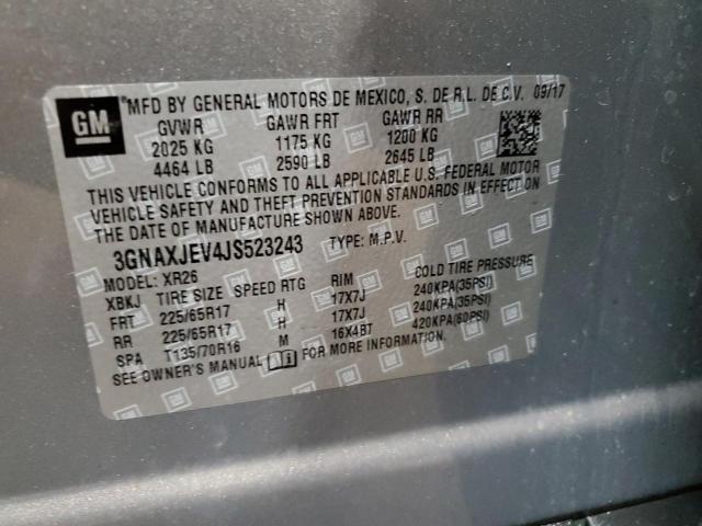 2018 CHEVROLET EQUINOX LT - 3GNAXJEV4JS523243