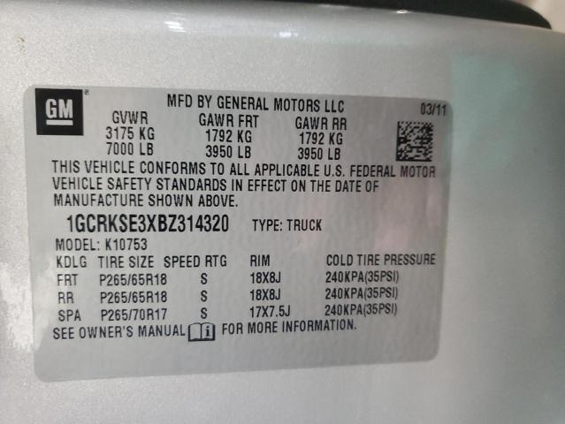 2011 CHEVROLET SILVERADO - 1GCRKSE3XBZ314320