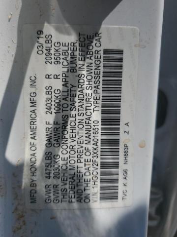 2019 HONDA ACCORD SPO 1HGCV2F3XKA016510