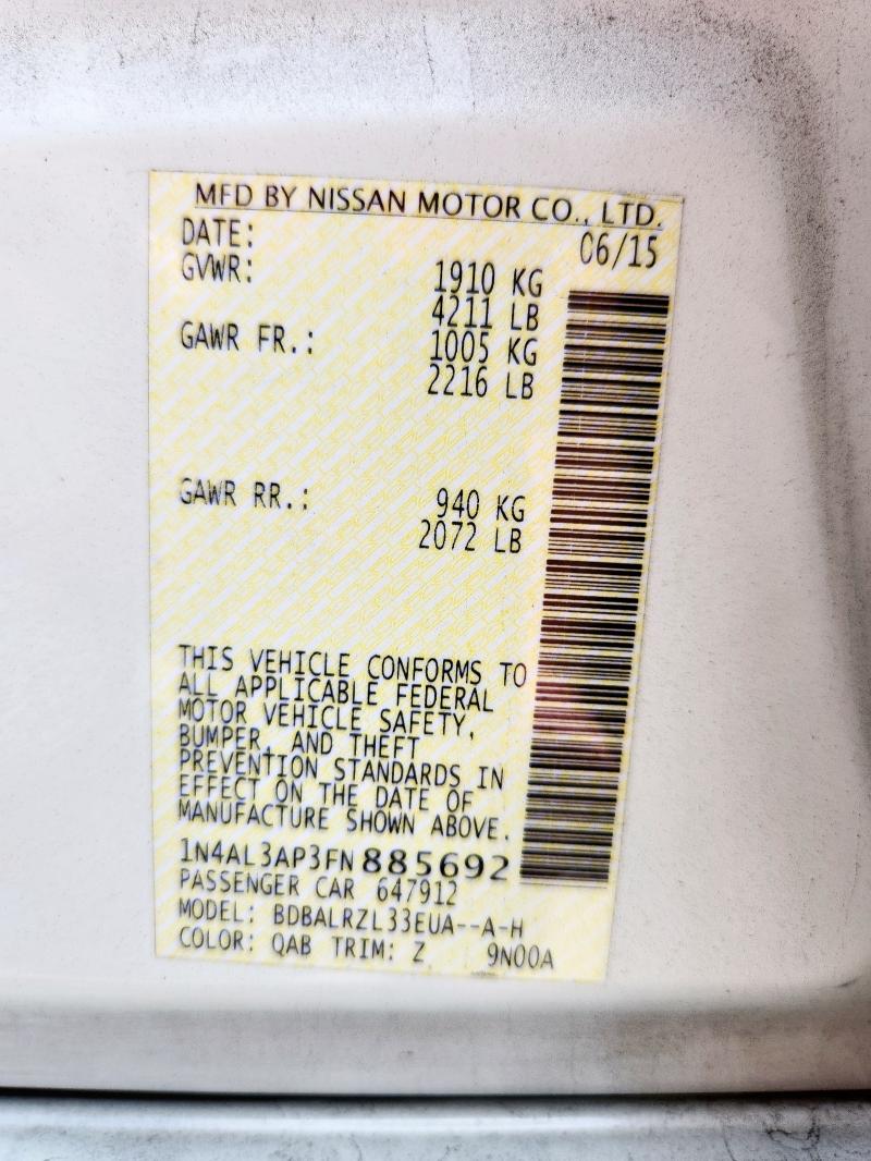 2015 NISSAN ALTIMA 2.5 1N4AL3AP3FN885692