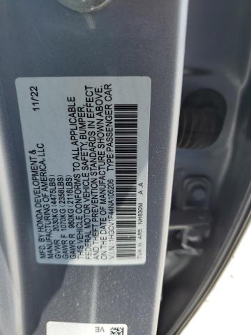 2022 HONDA ACCORD SPORT SE 1HGCV1F44NA105206