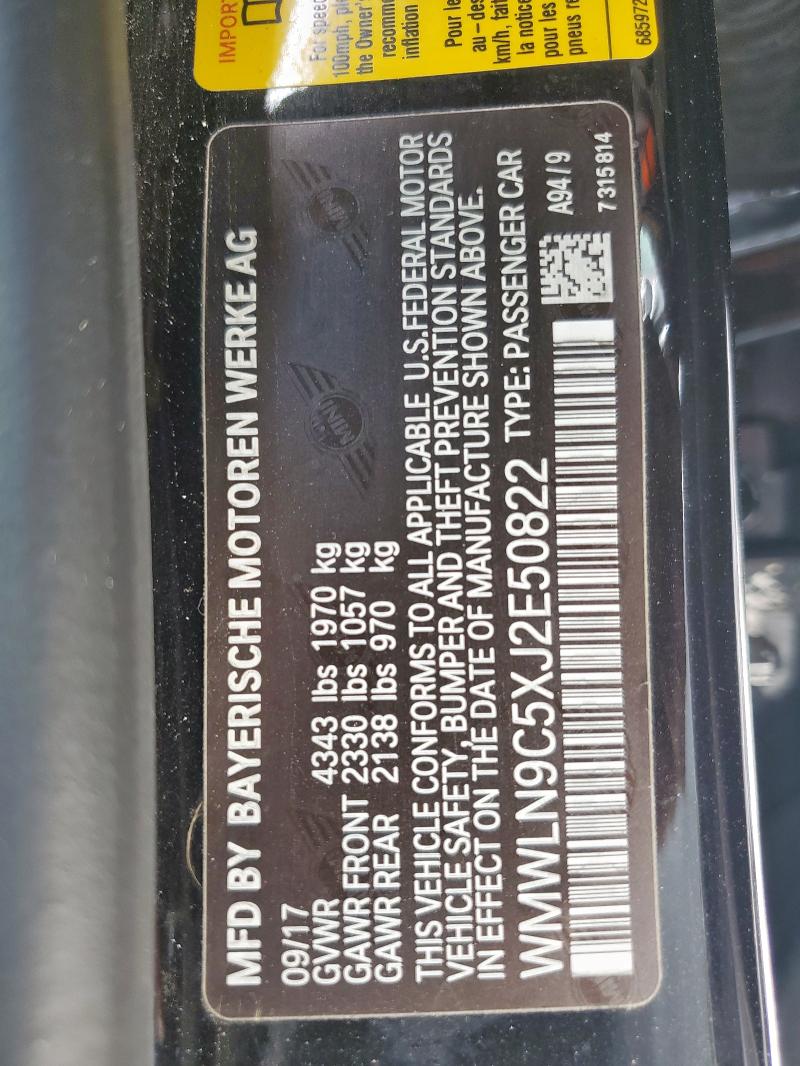 2018 MINI COOPER S C WMWLN9C5XJ2E50822