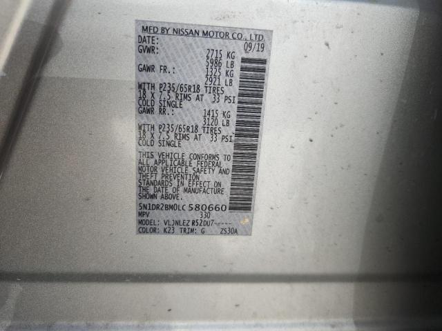 2020 NISSAN PATHFINDER 5N1DR2BM0LC580660