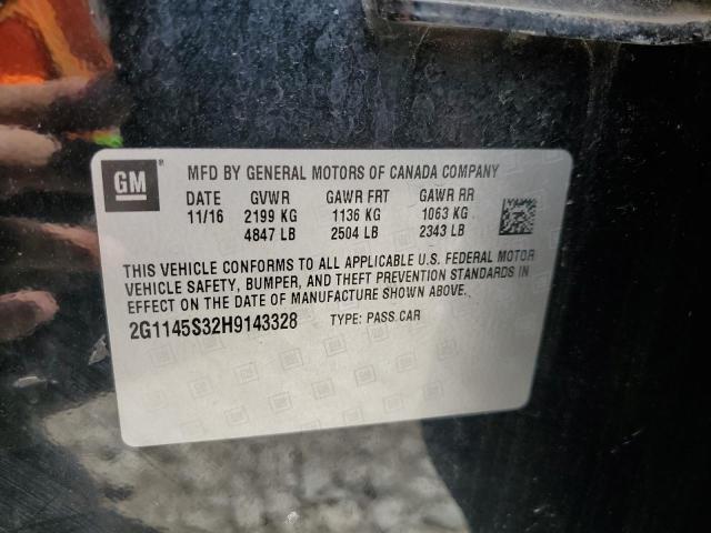 2017 CHEVROLET IMPALA PRE 2G1145S32H9143328