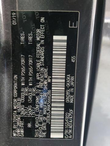 2019 TOYOTA 4RUNNER SR JTEBU5JR6K5666286