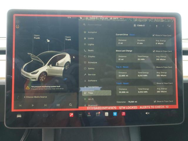2021 TESLA MODEL Y 5YJYGAEEXMF141870
