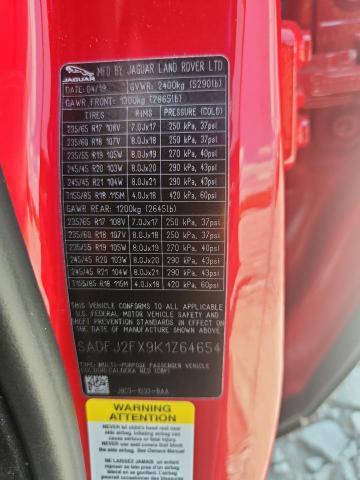 2019 JAGUAR E-PACE S SADFJ2FX9K1Z64654