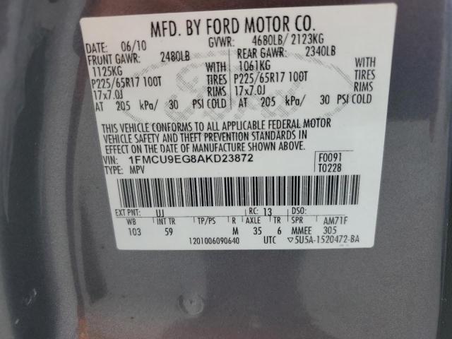 2010 FORD ESCAPE LIM - 1FMCU9EG8AKD23872